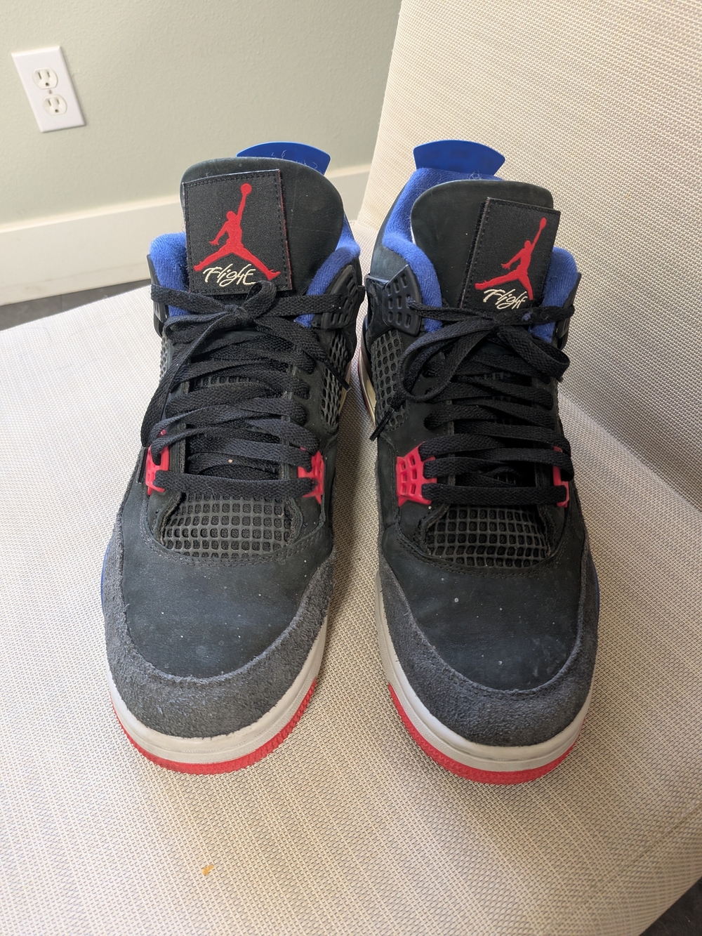 Nike Air Jordan 4 Men's Sneakers - Black/Red/Blue